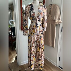 Abstract Print Jersey knit Pant & Tie Top